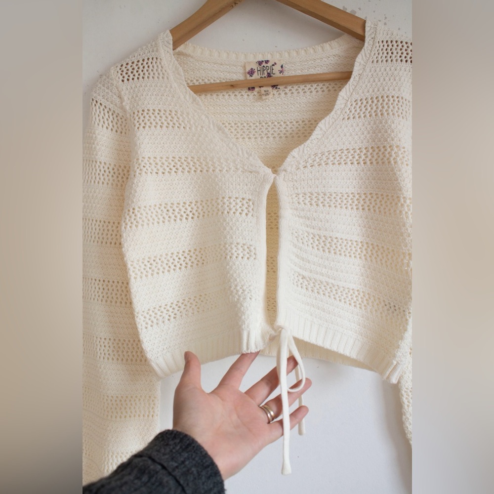 Hippie Rose Cream Knit Cardigan